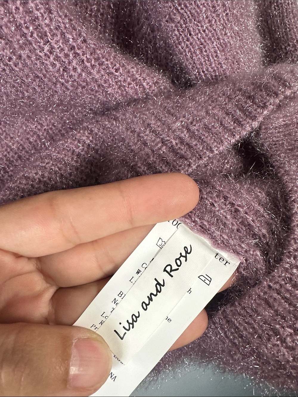 Lisa and Rose Balloon Sleeve Sweater Cardigan Mauve Knit V-Neck Size M Cozy Soft - Picture 7 of 12